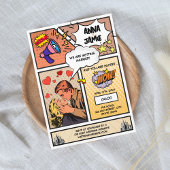 Invitation Retro Comic Book Superhero Mariage unique