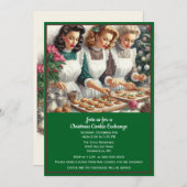Invitation Retro Cookie Exchange Noël (Devant / Derrière)
