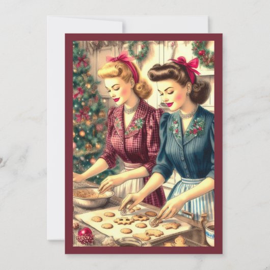 Invitation Retro Cookie Exchange Noël (Dos)