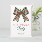 Invitation Retro Coquette Boitier Script Christmas Tree Party (Debout devant)