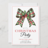 Invitation Retro Coquette Boitier Script Christmas Tree Party (Devant)