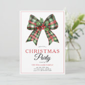 Invitation Retro Coquette Boitier Script Christmas Tree Party (Debout devant)