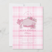 Invitation Retro Coquette Pink Bow Graduation (Devant)