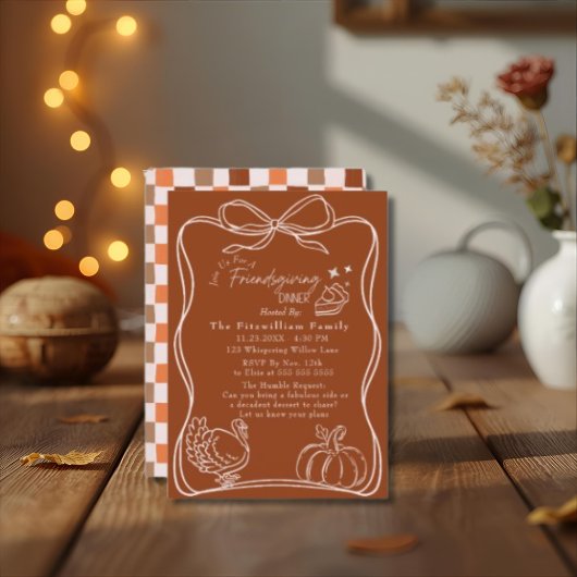 Invitation Retro Coquette Soirée d'Action d'Amabilité