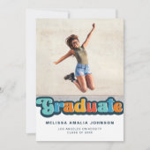 Invitation Retro couleur super 3 photo Grad Party informel (Devant)