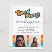Invitation Retro couleur super 3 photo Grad Party informel (Dos)