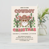 Invitation Retro Cowboy Christmas Party | Western Holiday (Debout devant)