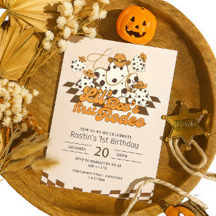 Invitation Retro Cowboy Halloween Premier Rodéo Anniversaire