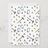 Invitation Retro Croquet à la main Anniversaire Preppy Illust (Dos)