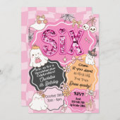 Invitation Retro Cute Ghost Éffrayant Halloween (Devant / Derrière)