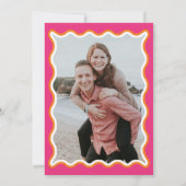 Invitation Retro Cute Wavy Pink Orange Photo Dîner de répétit (Dos)