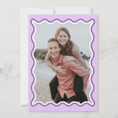 Invitation Retro Cute Wavy Purple Photo Party (Dos)