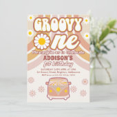 Invitation Retro Daisies Combi Super un 1er anniversaire (Debout devant)