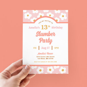 Invitation Retro Daisy Anniversaire de la fête du bois