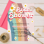 Invitation Retro Daisy blush rose arc-en-ciel douche nuptiale