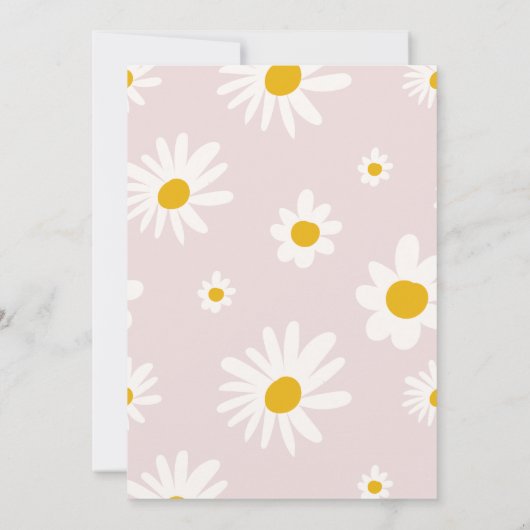 Invitation Retro Daisy blush rose arc-en-ciel douche nuptiale (Dos)