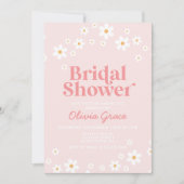 Invitation Retro Daisy rose nuptiale douche (Devant)