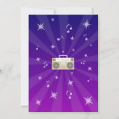 Invitation Retro Dance Disco Jalon 50e Anniversaire Chien Par (Dos)