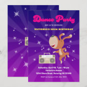Invitation Retro Dance Disco Jalon 50e Anniversaire Chien Par (Devant / Derrière)