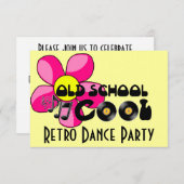 Invitation Retro Dance Party - Old School Cool Vinyl Records (Devant / Derrière)
