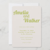 Invitation Retro Delight Chartreuse Mariage vert (Devant)