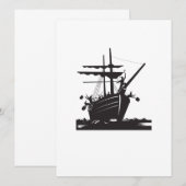 Invitation Retro des raiders de Boston Tea Party (Devant / Derrière)