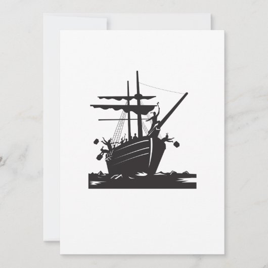 Invitation Retro des raiders de Boston Tea Party (Devant)