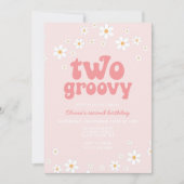 Invitation Retro Deux marguerite Super boho floral deuxième a (Devant)