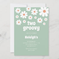 Retro Deux Super 70's style Anniversaire Invitatio