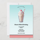 Invitation Retro Diner Milkshake Ice Cream fête d'anniversair (Devant)