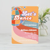 Invitation Retro Disco Ball Dansons Anniversaire (Debout devant)