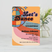 Invitation Retro Disco Ball Let's Dance Party Anniversaire (Debout devant)