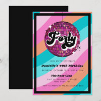 Retro Disco Ball Pink 40e anniversaire