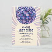 Invitation Retro Disco Ball Super les années 70 Bachelorette  (Debout devant)