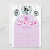 Invitation Retro Disco Où étions-nous Fête des mariées Game C (Devant)