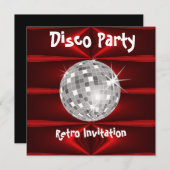 Invitation Retro Disco Party (Devant / Derrière)