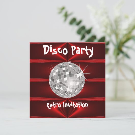 Invitation Retro Disco Party (Debout devant)