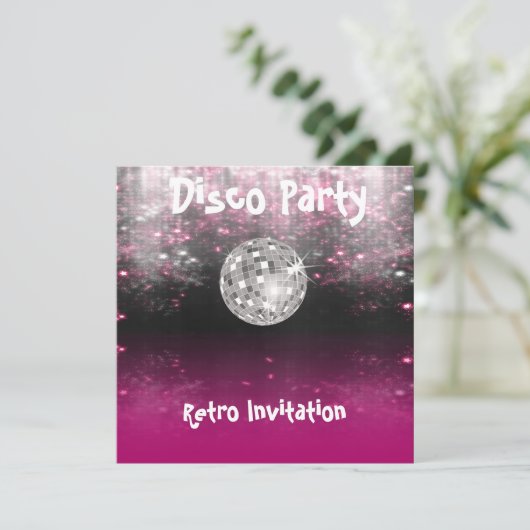 Invitation Retro Disco Party (Debout devant)