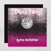 Invitation Retro Disco Party (Devant / Derrière)