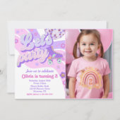 Invitation Retro Disco Roller Skate Faisons la fête 3e annive (Devant)