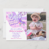 Invitation Retro Disco Roller Skate Let's Roll 1er anniversai (Devant)