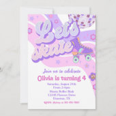 Invitation Retro Disco Roller Skate Let's Skate 4e anniversai (Devant)