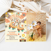 Invitation Retro Disco Roller Skate Let's Skate 4e anniversai