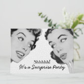 Invitation Retro Do Tell Surprise fête d'anniversaire (Debout devant)