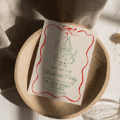 Invitation Retro Drake Green Red Christmas Fun Tree Party