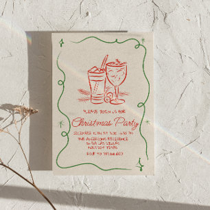 Invitation Retro Drake Green Red Cocktail Fun Party