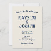 Invitation Rétro Écrit À La Main Moderne Tout En Un Mariage (Devant)