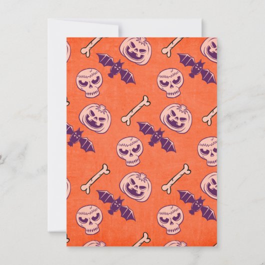 Invitation Retro Éffrayant Halloween Ghost Poster style fête (Dos)