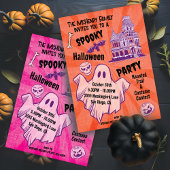 Invitation Retro Éffrayant Halloween Ghost Poster style fête