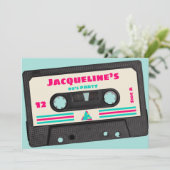 Invitation Retro Eighties Music Mix Tape 12e fête d'anniversa (Debout devant)